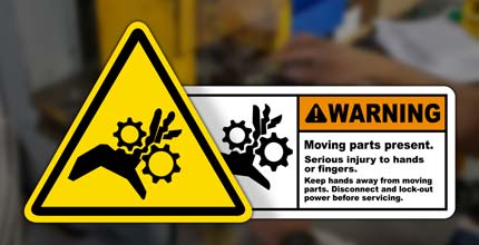 Moving Parts Hazard Labels