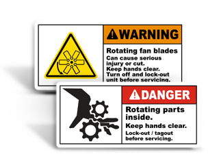 Moving Parts Lockout Labels