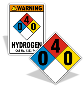 NFPA 704 Hydrogen Signs