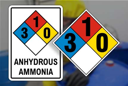 NFPA 704 Ammonia Signs