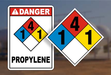 NFPA 704 Propylene Signs