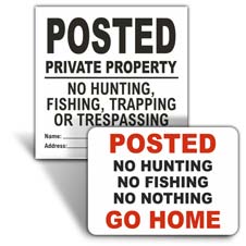 No Hunting Signs