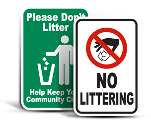 No Littering Signs