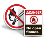 No Open Flame Labels