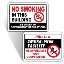 No Smoking Facility Signs