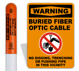 Orange Telecommunications Utility Markers & Signs