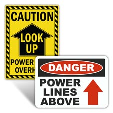 Overhead Power Lines Signs