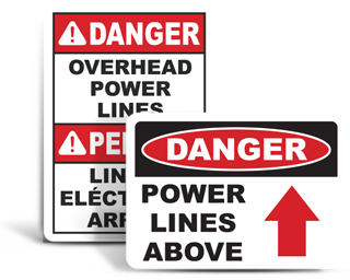 Overhead Power Lines Signs