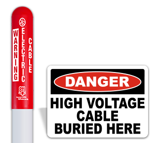Red Electric Utility Markers & Signs