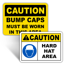 Caution Hard Hat Signs