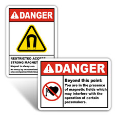 Warning Sign Beware of Magnetic Fields Safety Sticker 150mm x 150mm WN014 