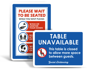 Restaurant Social Distancing Signs