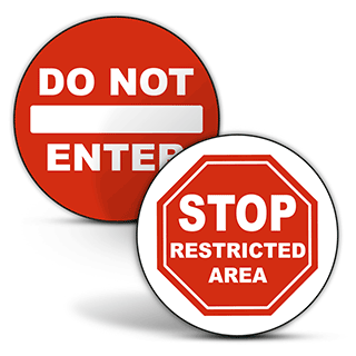 Restricted Area Floor Signs