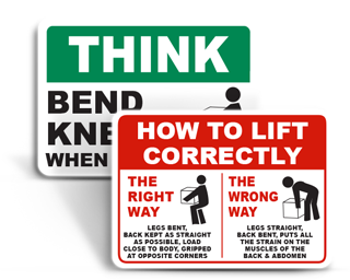 Lifting Safety Signs