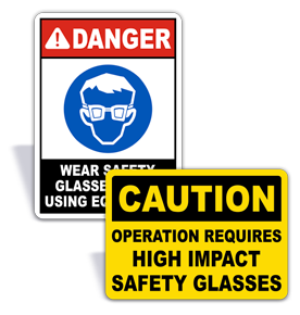 Safety Glasses Required Signs