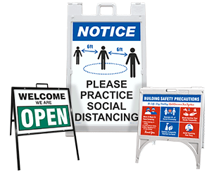 Social Distancing Sidewalk Signs