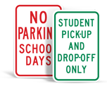 School Zone Parking Signs