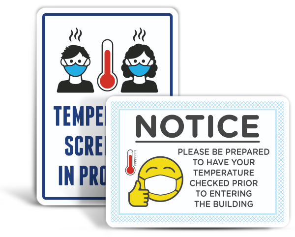 School Temperature Check Signs
