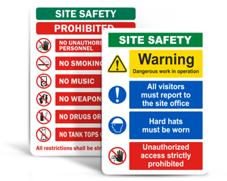 600x400mm Construction Site Safety Signs 400x300mm 4mm Correx 