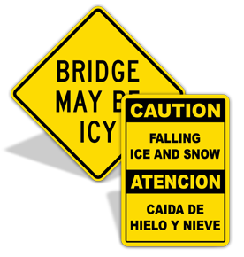 Snow and Ice Warning Signs