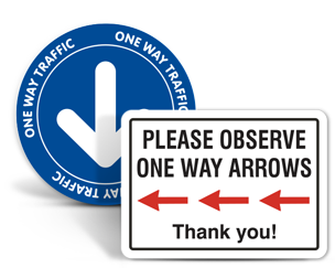 One Way Aisle Signs