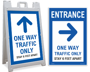 Social Distancing Directional Signs