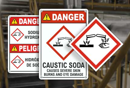 Sodium Hydroxide GHS Signs