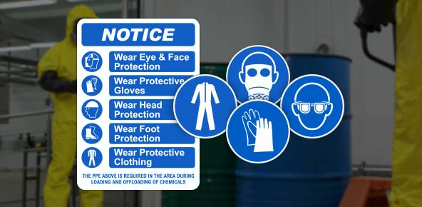 Sodium Hydroxide PPE Signs