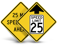 Reduced Speed Warning Sign