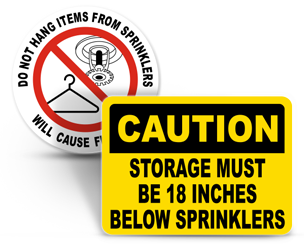 Sprinkler Clearance Signs