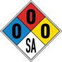 NFPA Danger Nitrogen Compressed Gas 0-0-0-SA Sign