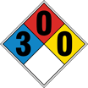 NFPA Danger Sulfur Dioxide 3-0-0 Sign