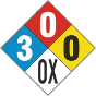 Bilingual NFPA Oxygen 3-0-0-OX White Sign