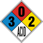 NFPA Danger Sulfuric Acid 3-0-2-ACID Sign