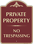 Burgundy Background – Private Property No Trespassing Sign