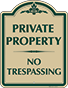 Green Border & Text – Private Property No Trespassing Sign