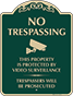 Green Background – No Trespassing Video Surveillance Sign