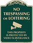 Green Background – No Trespassing Or Loitering Sign