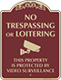 Burgundy Background – No Trespassing Or Loitering Sign