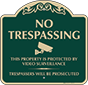 Green Background – No Trespassing This Property Is Protected Sign