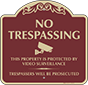 Burgundy Background – No Trespassing This Property Is Protected Sign