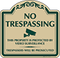 Green Border & Text – No Trespassing This Property Is Protected Sign