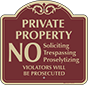 Burgundy Background – No Soliciting Trespassing Or Proselytizing Sign