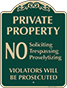 Green Background – No Soliciting Trespassing Or Proselytizing Sign