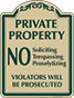 Green Border & Text – No Soliciting Trespassing Or Proselytizing Sign