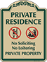 Green Border & Text – Private Residence No Soliciting Sign