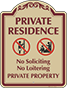 Burgundy Border & Text – Private Residence No Soliciting Sign