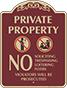 Burgundy Background – No Soliciting Trespassing  Loitering Or Flyers Sign