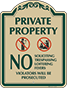 Green Border & Text – No Soliciting Trespassing  Loitering Or Flyers Sign