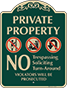 Green Background – No Trespassing Soliciting Or Turn-Around Sign